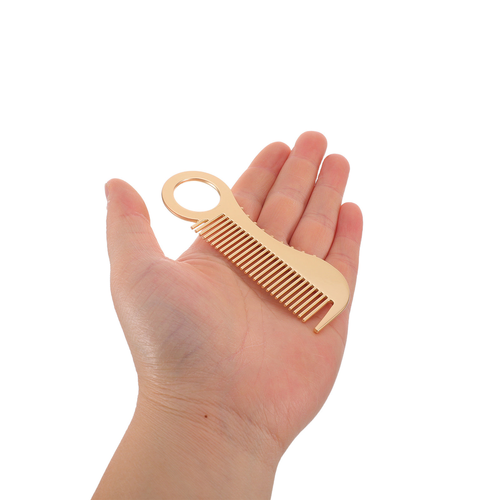 Comb Fine Tooth - Mini Pocket Beard Comb Metal Silver