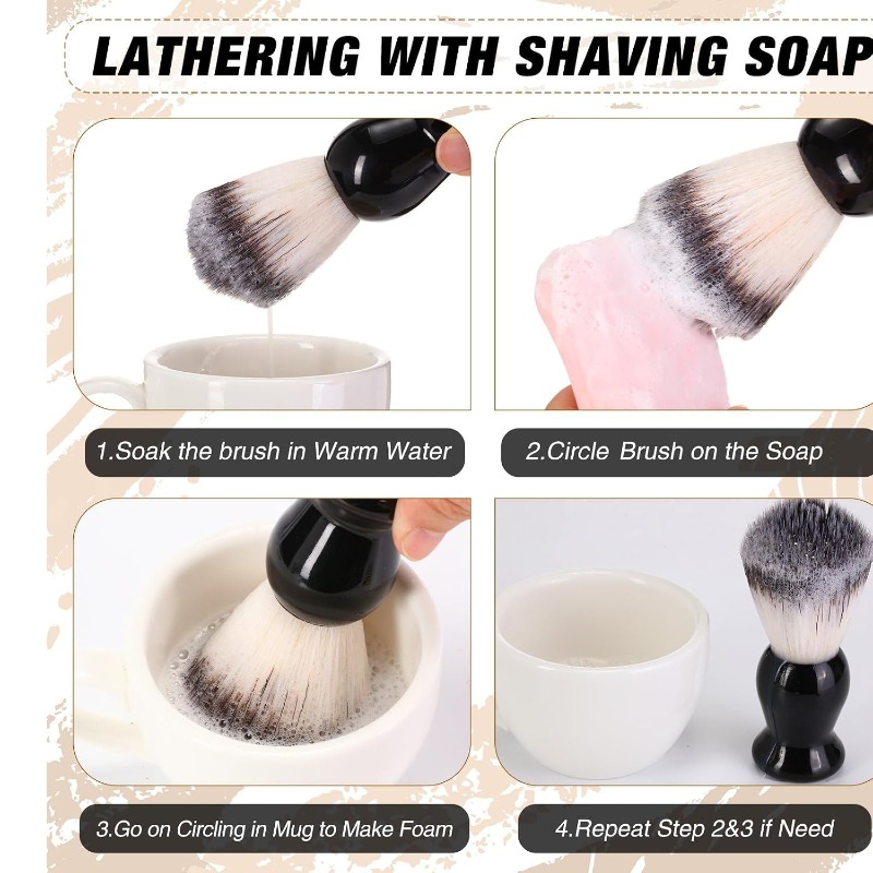 1Pcs Beard Shaving Brush, Wood - đánh giá và giá Grooming Men'S Hair