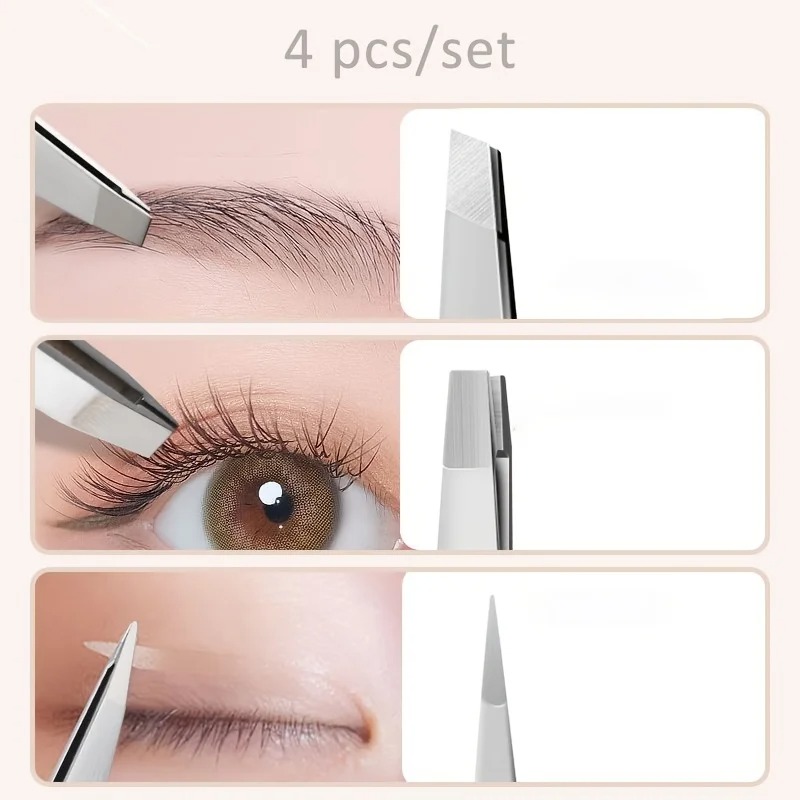 4 Pieces Professional Tweezers - đánh giá và giá Mens Grooming Treatment