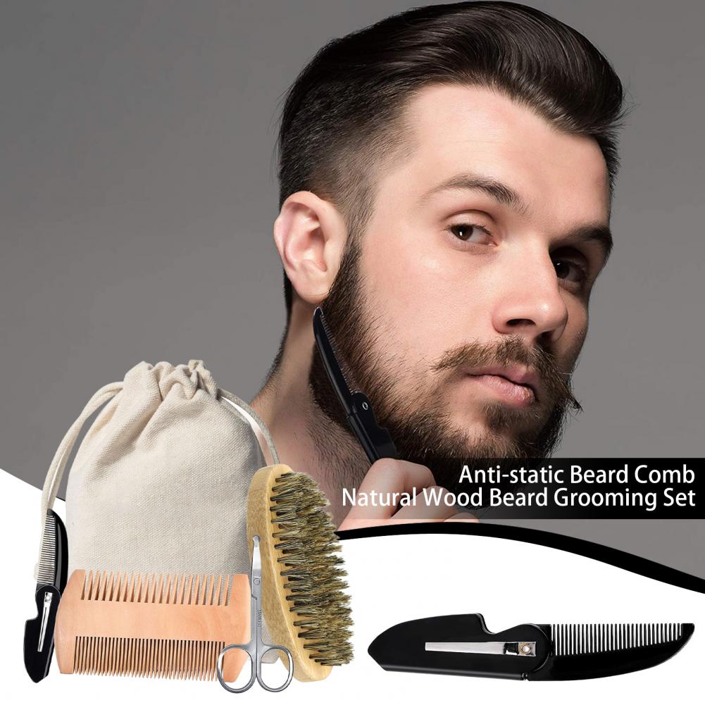3/5Pcs Men Beard Grooming Kit  - đánh giá và giá Men'S Grooming Bag