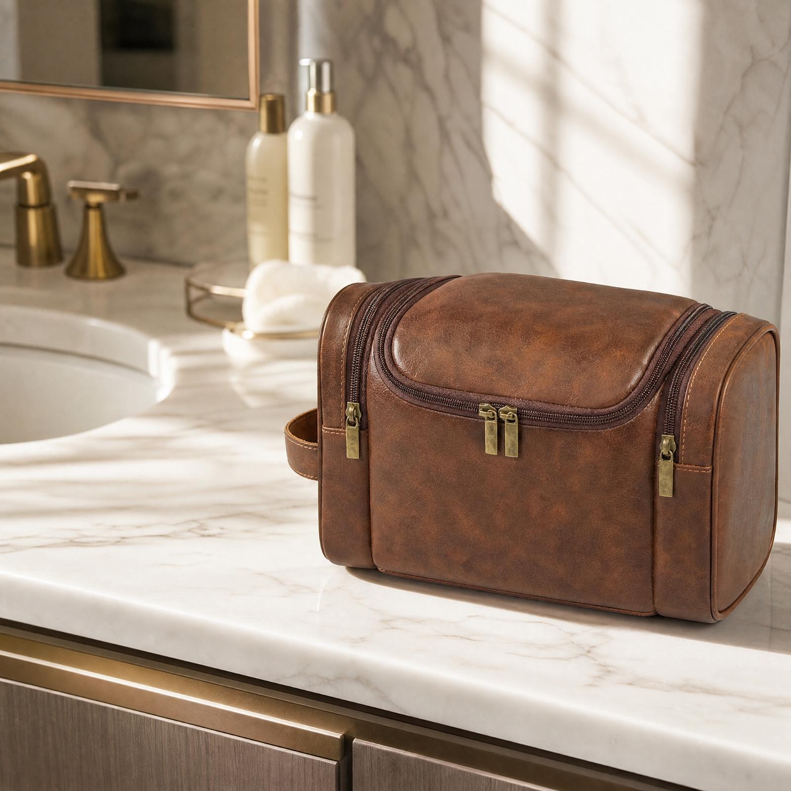 Men Grooming Travel Bag PU Lea - đánh giá và giá Men'S Grooming Bag